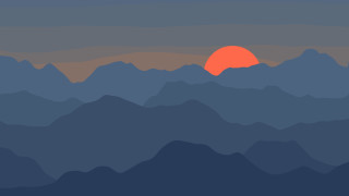 Sunset mountain range red sky - a sunset over a mountain range free wallpaper