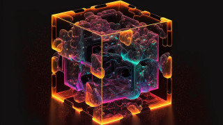 Neon cube bubbles space astronaut - cinema 4 d free wallpaper