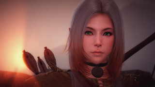 Woman sword bird sunset portrait - high detail 8 k free wallpaper