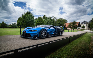 Blue bugatti park cloudy sky - a blue bugatti free wallpaper