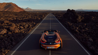 Desert mountains car cloudy sky - the background and a sky free wallpaper
