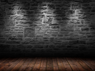 Dark room brick wall wooden 5 - a spotlight free wallpaper