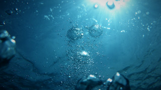 Blue ocean bubbles underwater sky - a blue ocean free wallpaper