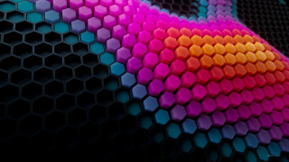 Colorful hexagons abstract 3d background - hexagonal free wallpaper for desktop