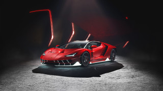Red sports car dark room 99 - the top of the car free wallpaper