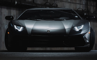 Black sports car garage lights - the hood free wallpaper