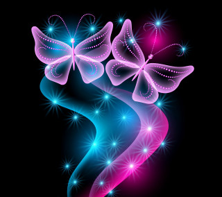 Colorful background butterflies stars side - carlos trillo name free wallpaper for tablet
