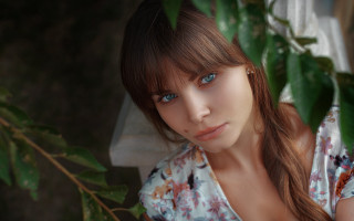 Woman long hair blue eyes 36 - elina karimova free wallpaper for desktop