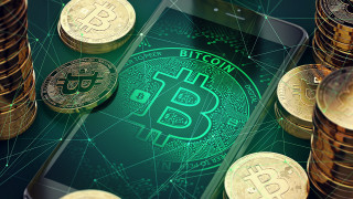 Phone coins bitcoin futurism 3D - a phone free wallpaper for desktop