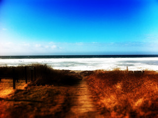Beach path ocean view blue - a path free wallpaper