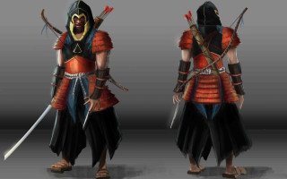Samurai hooded character swords concept - a hood free wallpaper