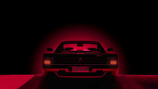 Red car dark room red 2 - outrun free wallpaper