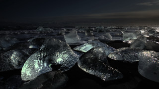 Ice chunks beach night full - ice chunk free wallpaper