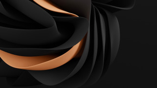 Black orange abstract curves 3d - abstract background free wallpaper