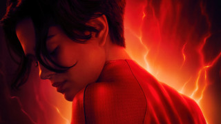 Red woman lightning background embers - a lightning background free wallpaper