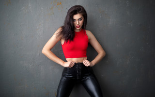 Elina karimova red top black - black pants free wallpaper for desktop