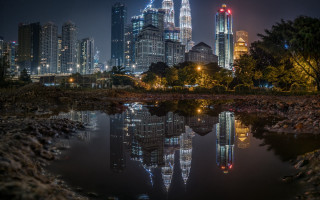 City skyline reflection night lights 4 - adrian zingg free wallpaper for desktop