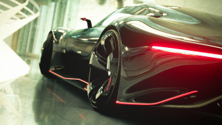 Futuristic car red lights panfuturism - a red tail light free wallpaper