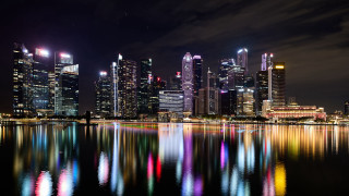 City lights reflection night skyline 2 - adrian zingg free wallpaper for desktop