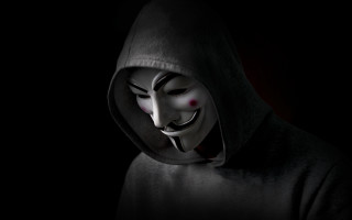 Masked hoodie dark red light - free cyberpunk wallpaper