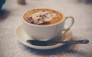 Coffee spoon saucer lace tablecloth - a tablecloth free wallpaper
