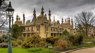 Large building windows clock tower - art and crafts movement free wallpaper