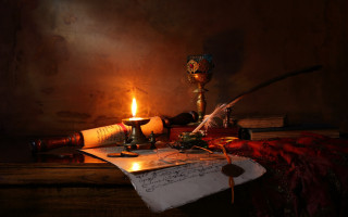 Candle books inkwell paper battle - david teniers iii free wallpaper