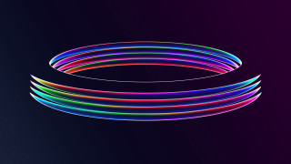 Neon rings dark purple black - a white circle free wallpaper