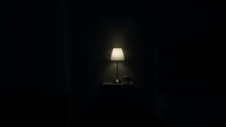Lamp lit dark room dog - the table next free wallpaper