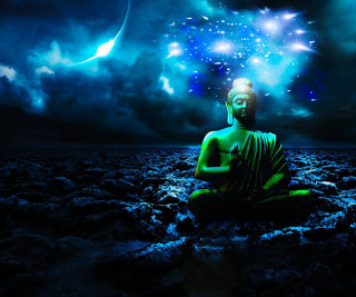 Buddha statue field stars planets - a buddha statue free wallpaper for desktop