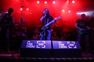 Band red lights microphone guitar - behance hd free wallpaper