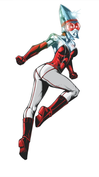 Woman red white costume flying - yukito kishiro free wallpaper for mobile
