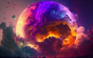 Colorful clouds liquid planet space - nebula free wallpaper