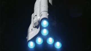 Space shuttle blue lights moon - christopher balaskas free wallpaper