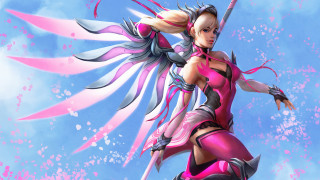 Woman sword wings pink outfit - a pink outfit free wallpaper