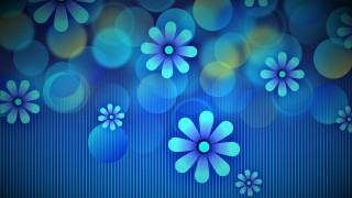 Blue background flowers bubbles blue - the middle of it free wallpaper