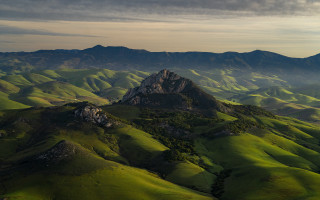Mountain range green hills cloudy - a few cloud free wallpaper for desktop