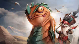 Horned character sword bird cloud - splash art free wallpaper for desktop