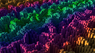 Colorful blocks rainbow generative raytraced - a rainbow of colors free wallpaper