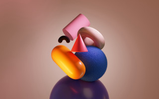 Colorful object on ball table - geometric free wallpaper