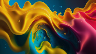 Colorful abstract liquid bubbles blue - liquid free wallpaper
