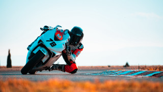 Motorcycle helmet person desert sunset - their foot free wallpaper