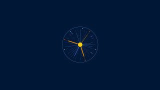 Clock yellow face darkblue yellowcircle - blue background free wallpaper
