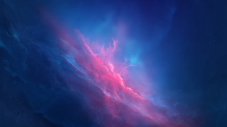 Blue pink clouds starry sky - galaxy free wallpaper