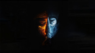 Masked figure firelight dark blue - a mask free wallpaper