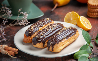 Pastries chocolate icing nuts coffee - top of it next free wallpaper