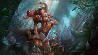 Demon woman forest gothic painting - league of legends free wallpaper
