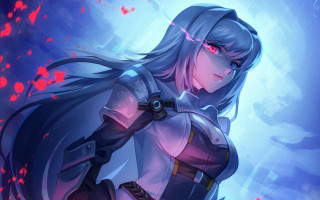 Blue sword woman heart glowing - nier:automata free wallpaper for desktop