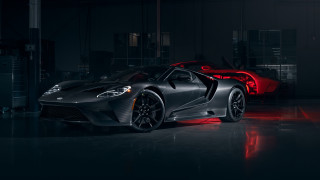 Black sports car dark garage 11 - the back of the car free wallpaper