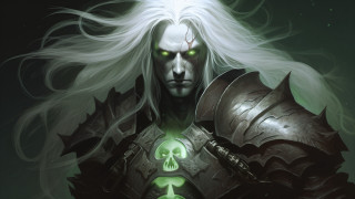 White hair green eyes glowing - art of brom free wallpaper